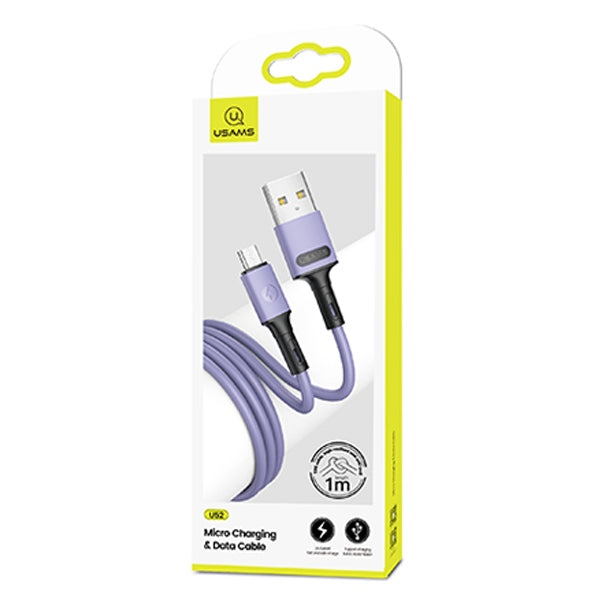 USAMS Kabel U52 microUSB 2A Fast кабел, лилав