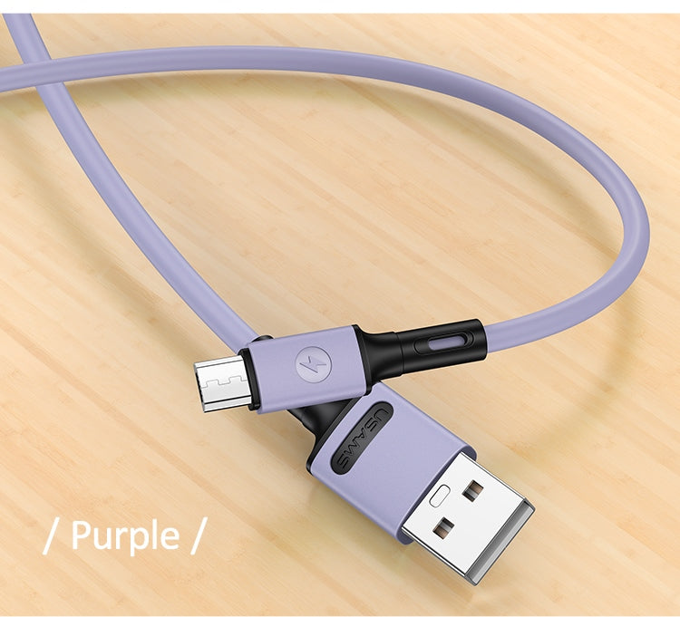 USAMS Kabel U52 microUSB 2A Fast кабел, лилав
