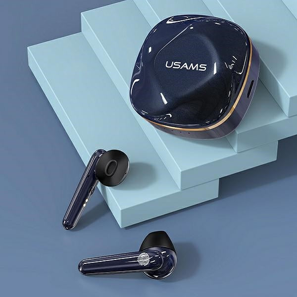 USAMS Słuchawki Bluetooth 5.0 TWS SDseries безжични, синьо/gem blue BHUSD02