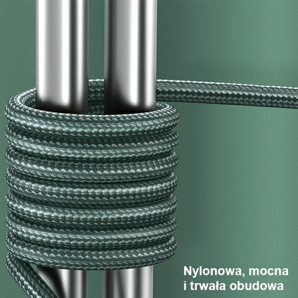 USAMS кабел плетен U55 2A micro USB зелен 1 m