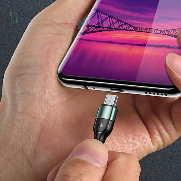 USAMS кабел плетен U55 2A micro USB зелен 1 m