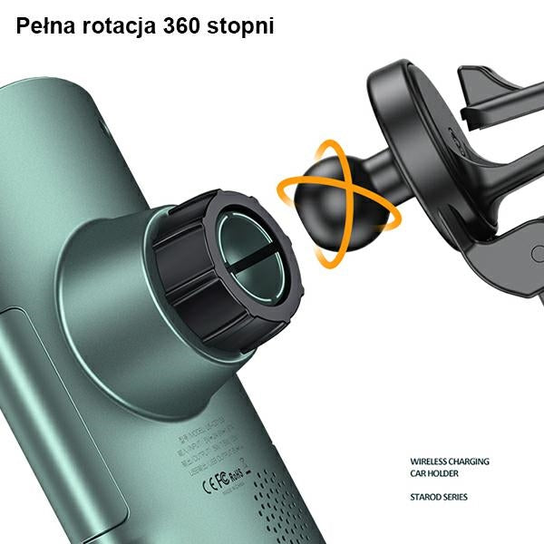 USAMS Uchwyt indukcyjny US-CD133 10WAutomatic индукционна държач за вентилационна решетка, черен Starod CD133ZJ01