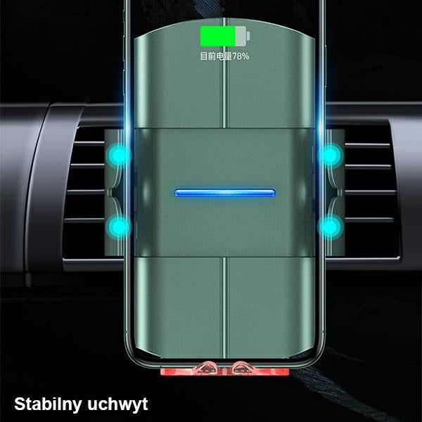 USAMS Uchwyt indukcyjny US-CD133 10WAutomatic автомобилен държач за вентилационна решетка, зелен