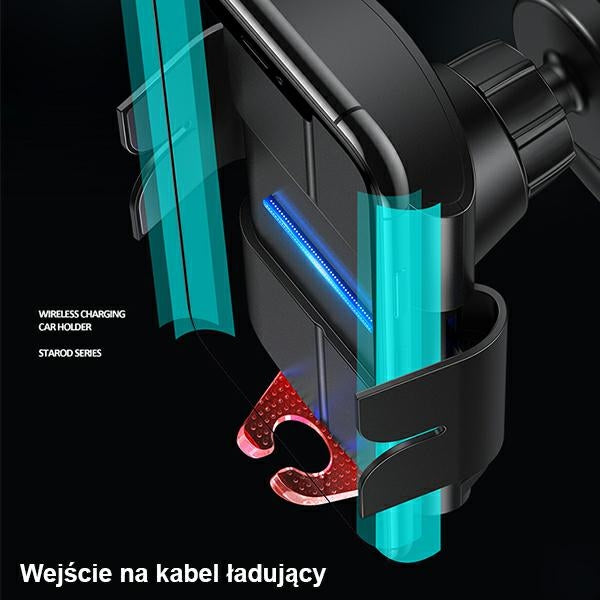 USAMS Uchwyt indukcyjny US-CD133 10WAutomatic автомобилен държач за вентилационна решетка, зелен