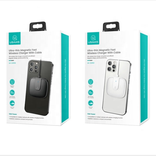 Индукционно зарядно USAMS за iPhone 12 series, бяло