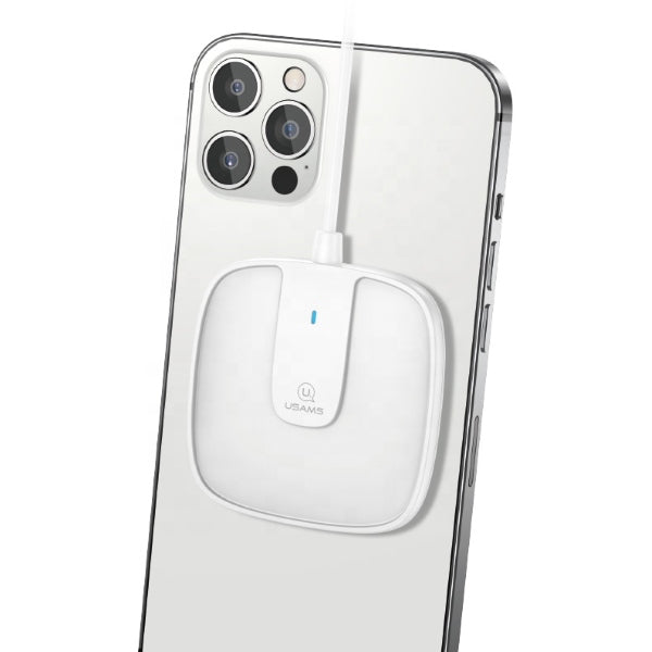 Индукционно зарядно USAMS за iPhone 12 series, бяло