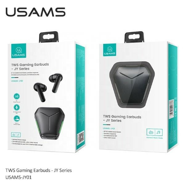 USAMS Слушалки M1 5.0 TWS JY Series Gaming безпроводни, черни