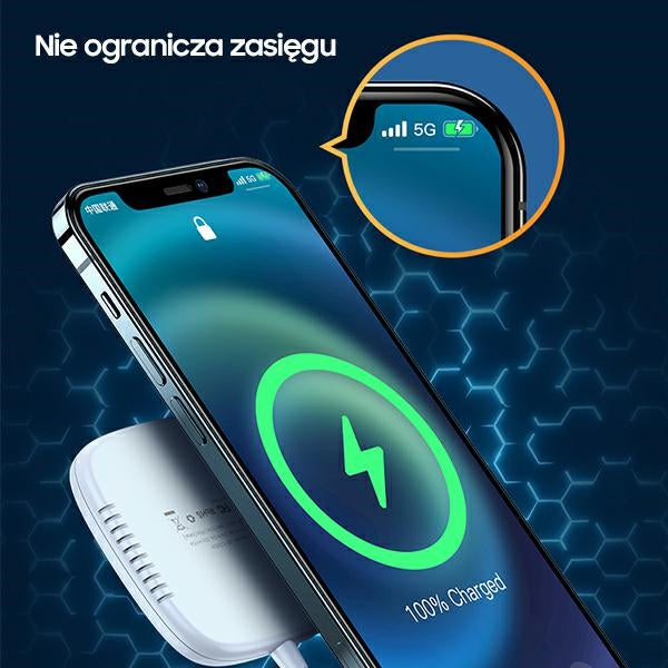 Индукционно зарядно USAMS 15W Extra-thin за iPhone 12 series, черно