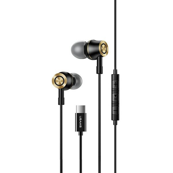 USAMS слушалки stereo EP-43 метал USB-C, черни HSEP4301