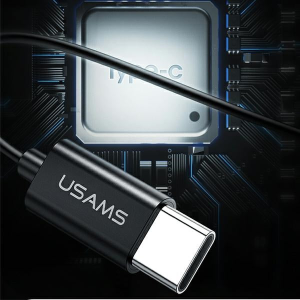 USAMS слушалки stereo EP-43 метал USB-C, черни HSEP4301