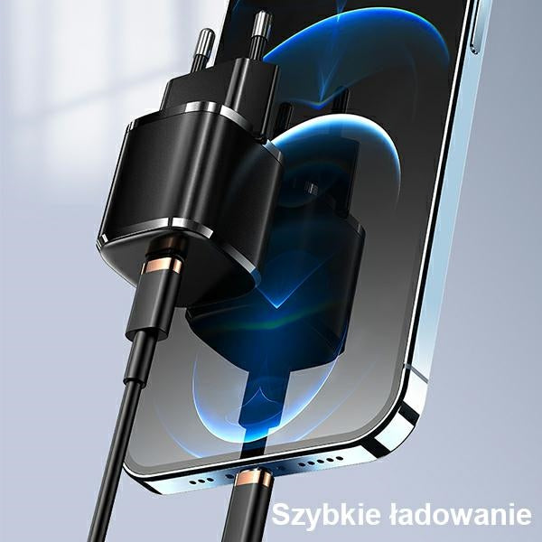 Зарядно USAMS T36 mini 20W с кабел Lightning, черно, PD3.0 Fast Charging