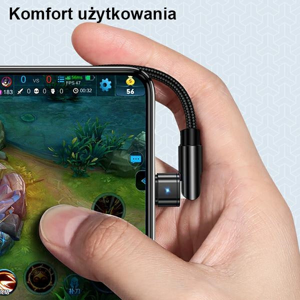 USAMS U60 плетен завъртлив кабел, черен, 1 m