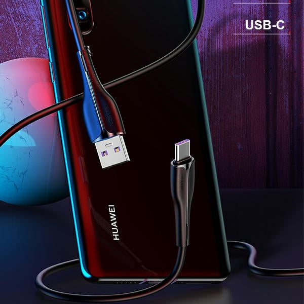 USAMS Kabel U38 5A Fast Charge за OPPO 1m, черен