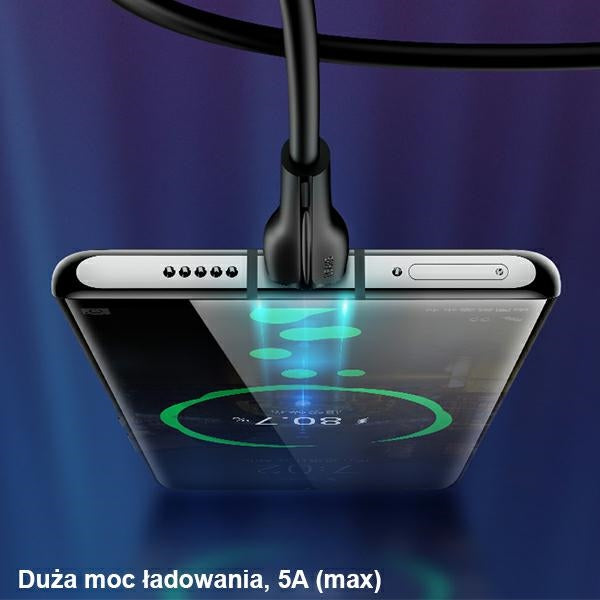 USAMS Kabel U38 5A Fast Charge за OPPO 1m, черен
