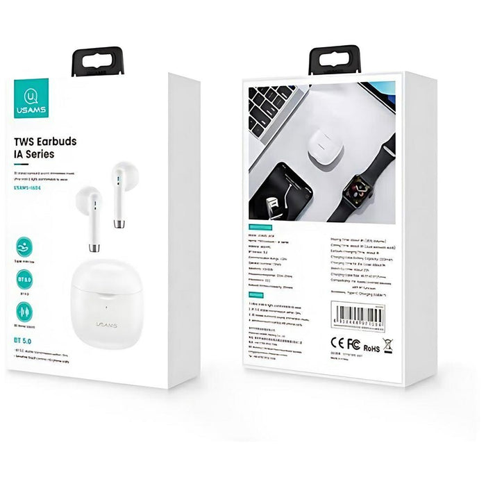 USAMS Слушалки M2 5.0 TWS IA series безжични, бели