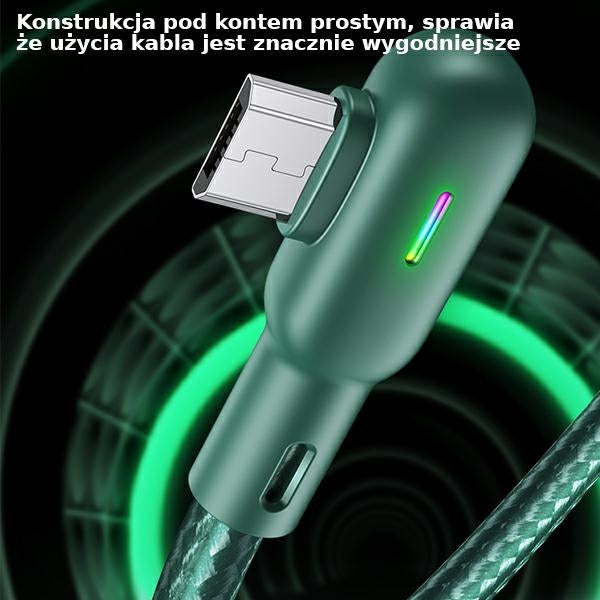 USAMS Кабел MicroUSB 2A 1,2m ъглов U57, зелен