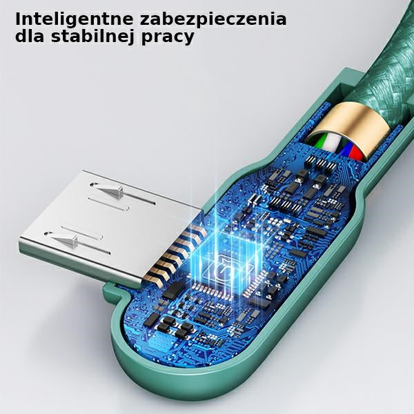 USAMS Кабел MicroUSB 2A 1,2m ъглов U57, зелен
