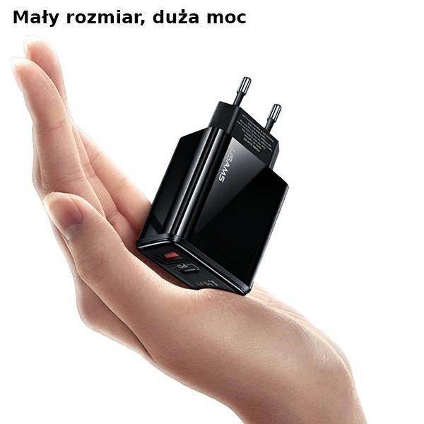Зарядно USAMS T40 PD3.0 +QC3.0 Fast Charging, черно (само глава)