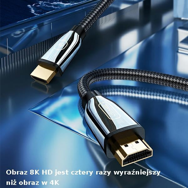 USAMS Кабел U67 2.1 8K, черен