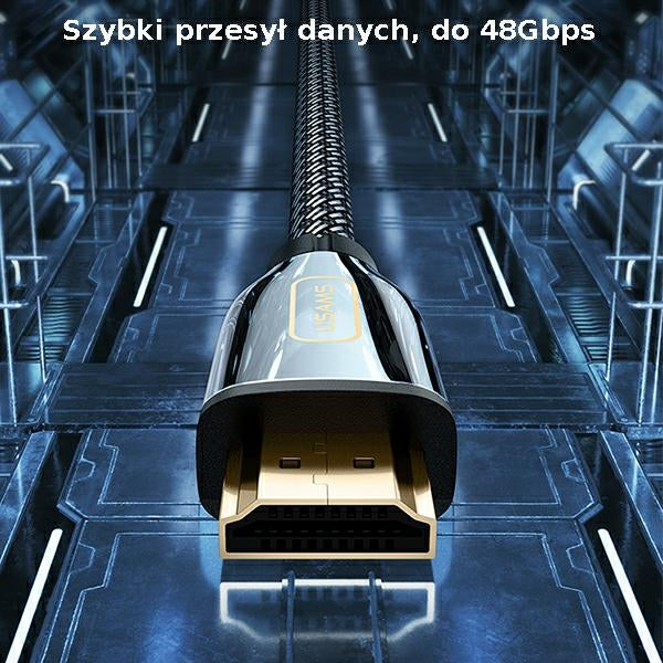 USAMS Кабел U67 2.1 8K, черен