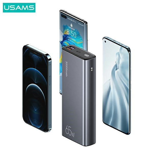 USAMS Powerbank Fast Charge черен с кабел, 85076000