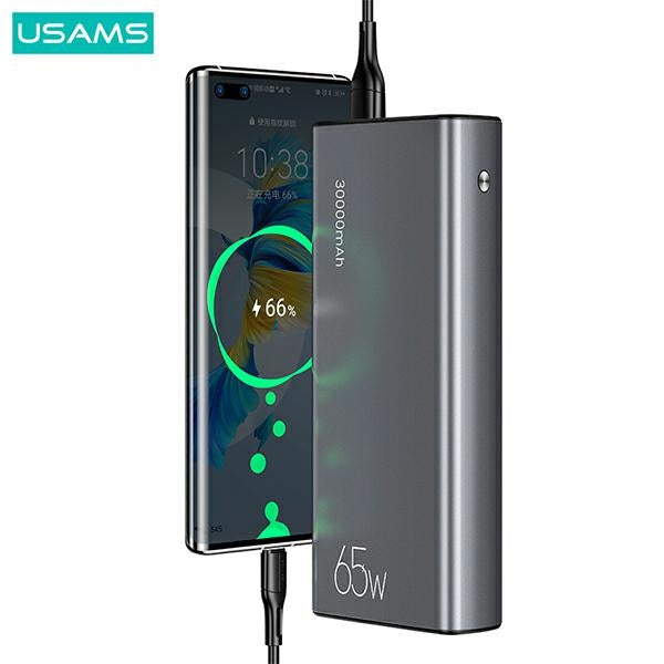 USAMS Powerbank Fast Charge черен с кабел, 85076000