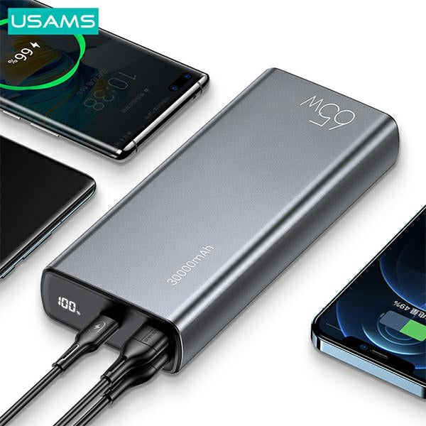 USAMS Powerbank Fast Charge черен с кабел, 85076000