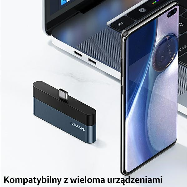 USAMS Adapter HUB 3.0 за четене Micro SD карти, сив