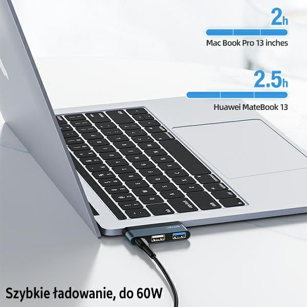 USAMS Adapter HUB 3.0 за четене Micro SD карти, сив