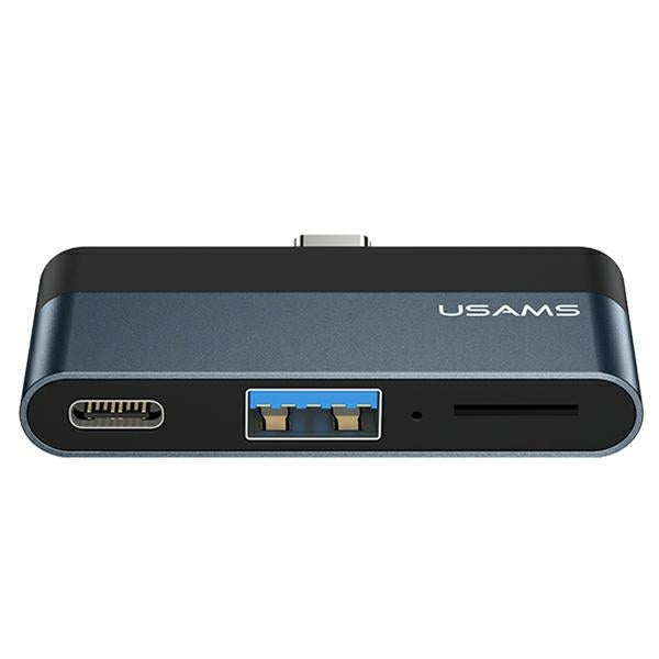 USAMS Adapter HUB 3.0 за четене Micro SD карти, сив