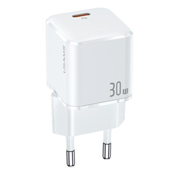 Зарядно USAMS T45 mini 30W PD3.0 Fast Charging, бял