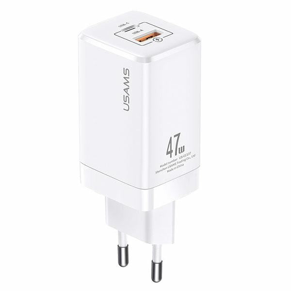 Зарядно USAMS T41 GaN Fast Charging, бяло