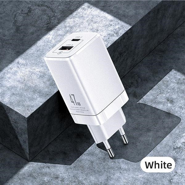Зарядно USAMS T41 GaN Fast Charging, бяло