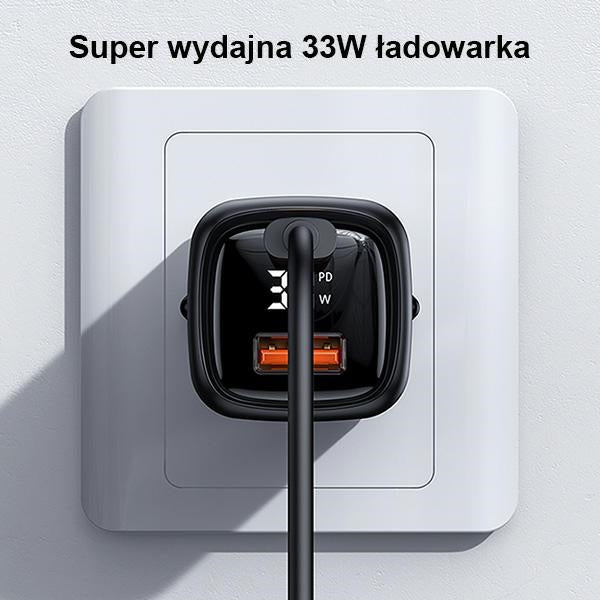 Зарядно USAMS T46 33W PD3.0 +QC3.0 Fast Charging, бяло
