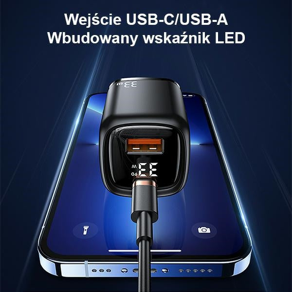 Зарядно USAMS T46 33W PD3.0 +QC3.0 Fast Charging, бяло