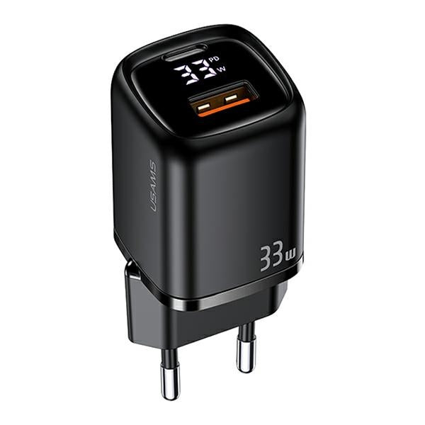 Зарядно USAMS T46 33W PD3.0 + QC3.0 Fast Charging, черно