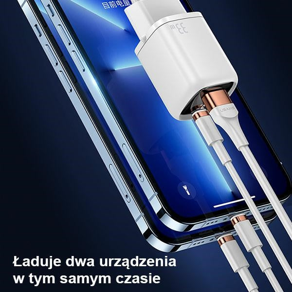 Зарядно USAMS T46 33W PD3.0 + QC3.0 Fast Charging, черно