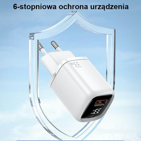 Зарядно USAMS T46 33W PD3.0 + QC3.0 Fast Charging, черно