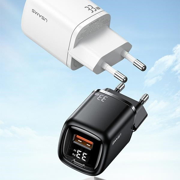 Зарядно USAMS T46 33W PD3.0 + QC3.0 Fast Charging, черно