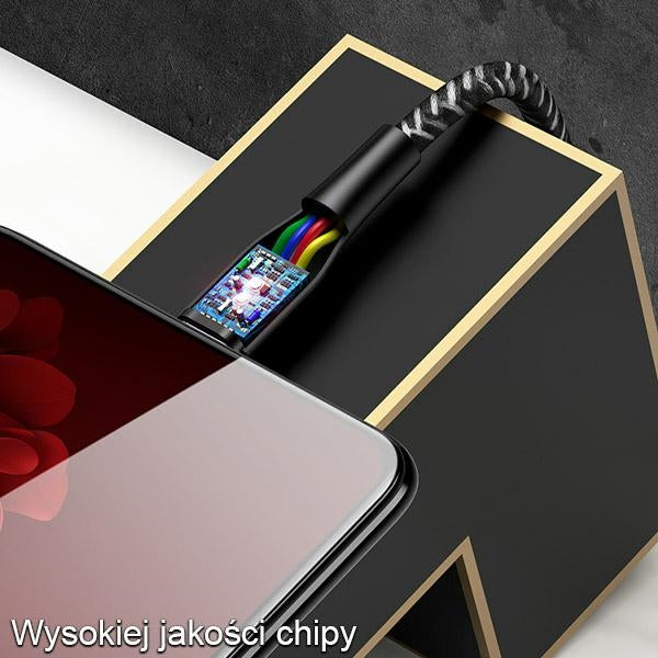 USAMS U41 плетен кабел microUSB, червен, Fast Charge