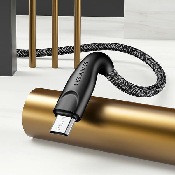 USAMS U41 плетен кабел microUSB, червен, Fast Charge