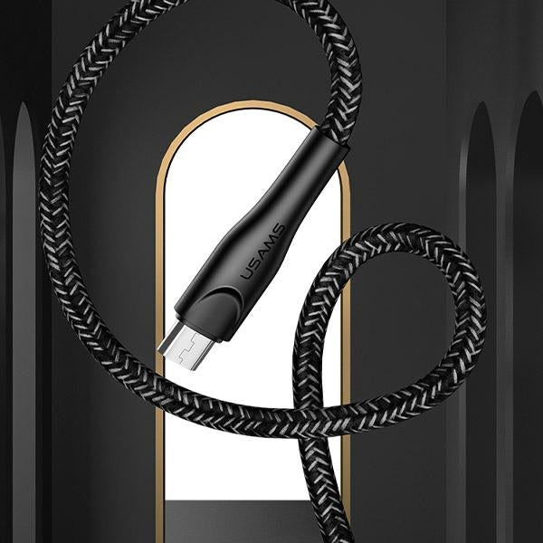 USAMS U41 плетен кабел microUSB, червен, Fast Charge