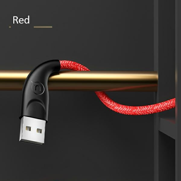 USAMS U41 плетен кабел microUSB, червен, Fast Charge