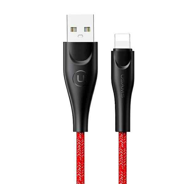 USAMS Кабел pleciony U41 Lightning, 2 m, червен Fast Charge