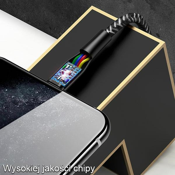 USAMS Кабел pleciony U41 Lightning, 2 m, червен Fast Charge