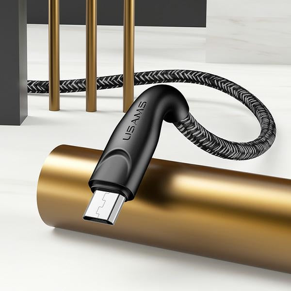 USAMS Кабел плетен U41 microUSB, червен, Fast Charge