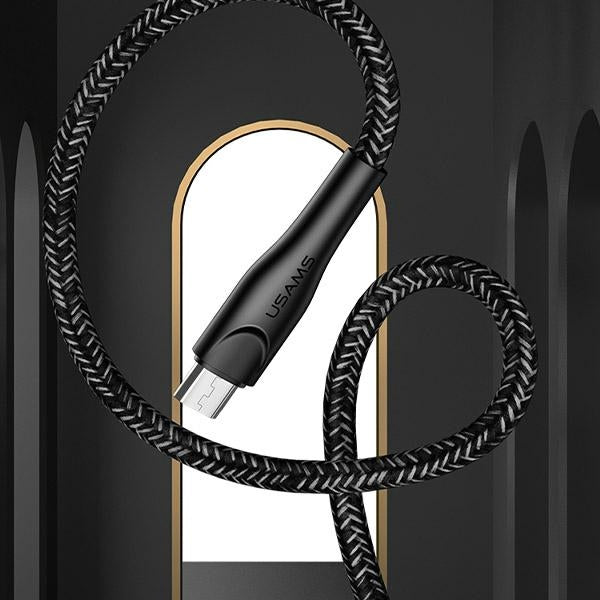 USAMS Кабел плетен U41 microUSB, червен, Fast Charge