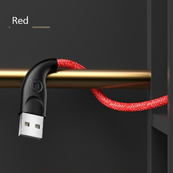 USAMS Кабел плетен U41 microUSB, червен, Fast Charge