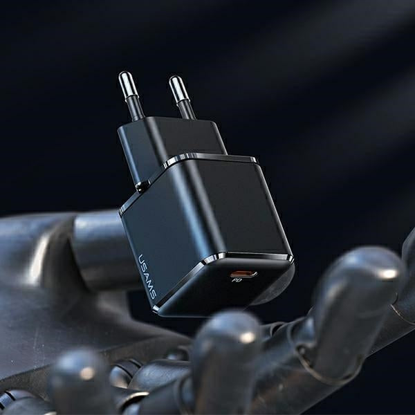Зарядно USAMS T45 Fast Charging с кабел U63 Lightning, черно
