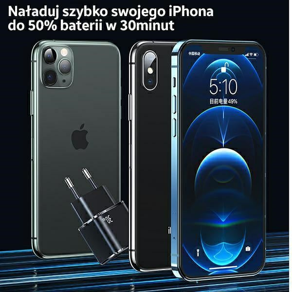 Зарядно USAMS T45 Fast Charging с кабел U63 Lightning, черно